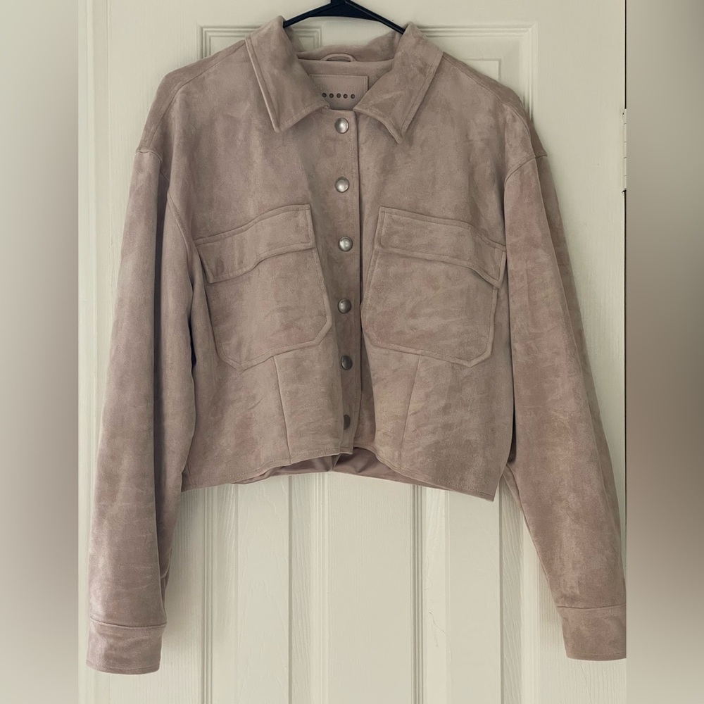 Blank NYC Women's Suede Jacket in Taupe